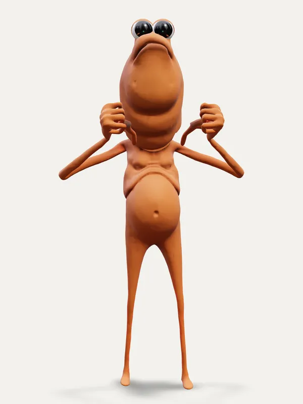 Marcus the Worm leaning in with both fists clenched and a deep frown: rung three of his irritation ladder
